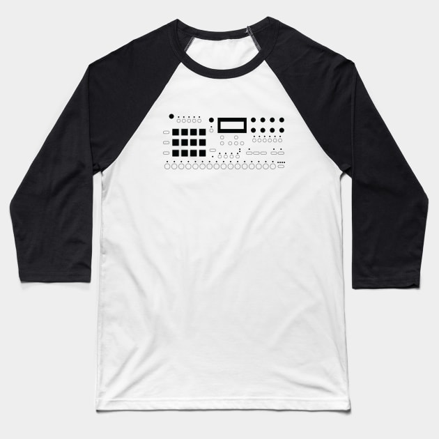 Analog Rytm Drum Machine Baseball T-Shirt by Atomic Malibu